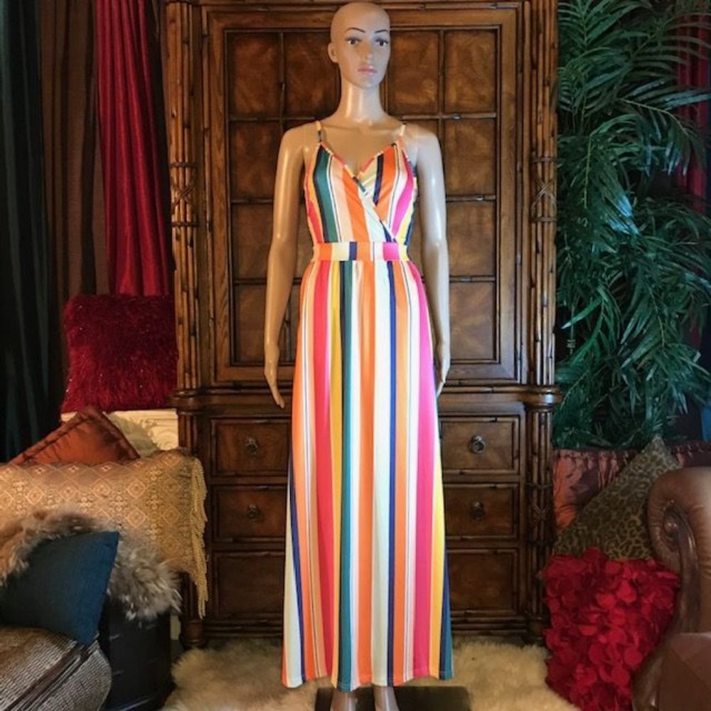 Cotton Candy Stripe Maxi Dress
